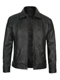 Classic Slim Fit Black Leather Jacket