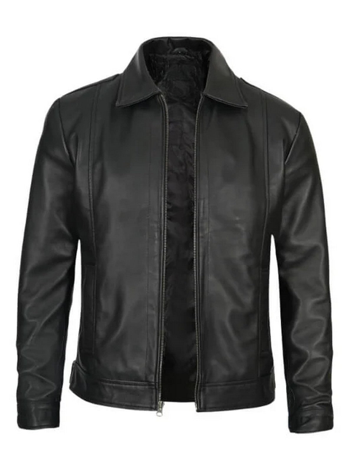 Classic Slim Fit Black Leather Jacket