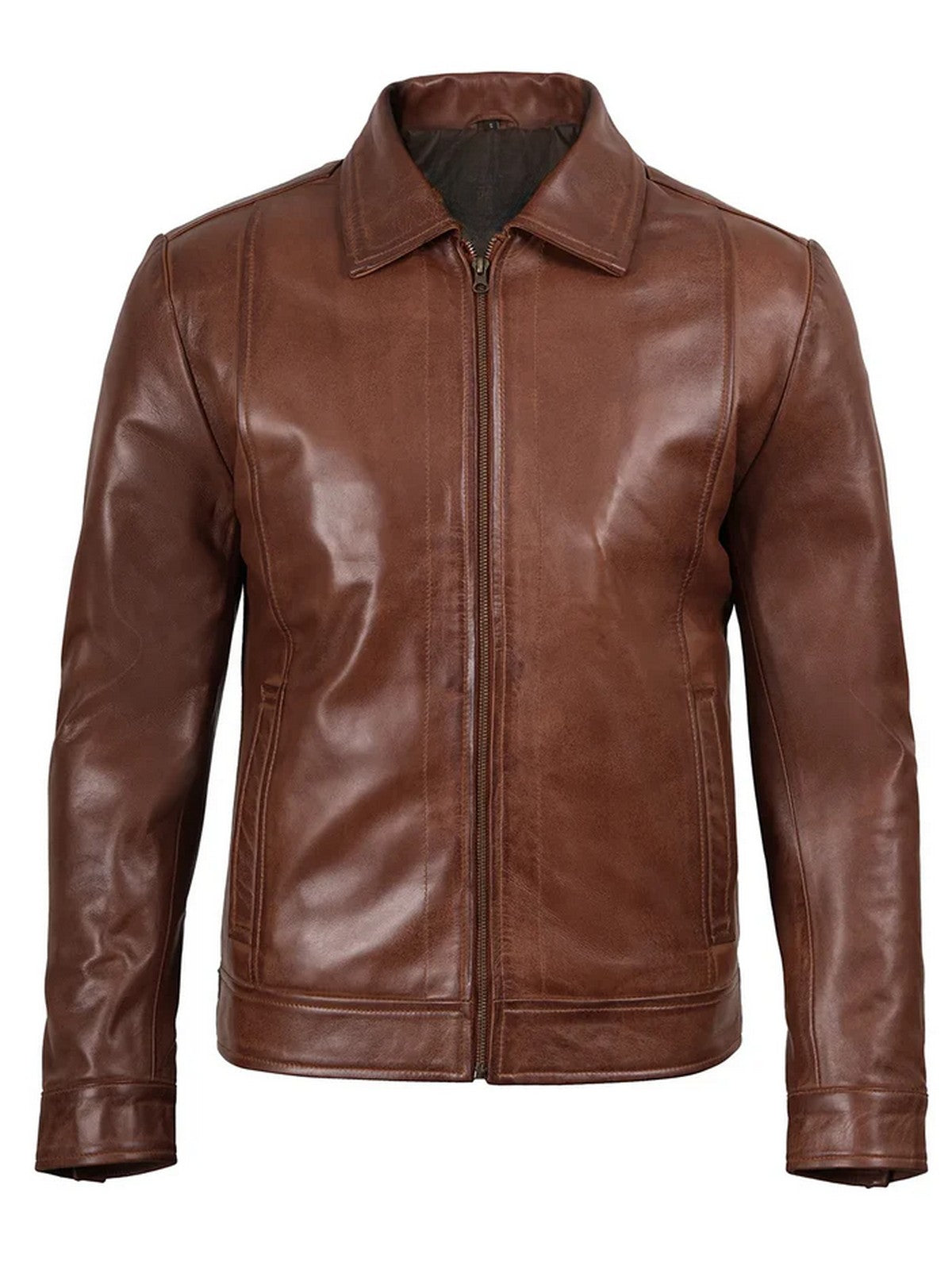 Classic Slim Fit Brown Leather Jacket