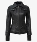 Stylish Black Bomber Jacket Women’s Casual Wear