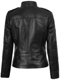 Women’s Black Asymmetrical Leather Jacket – Slim Fit Biker Style | Livra Jackets – Genuine Leather Jacket | Livra Jackets