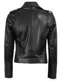 Women’s Black Asymmetrical Leather Motorcycle Jacket – Slim Fit Biker Style | Livra Jackets – Genuine Leather Jacket | Livra Jackets