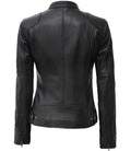 Women’s Black Café Racer Leather Jacket – Slim Fit Real Leather | Livra Jackets – Genuine Leather Jacket | Livra Jackets