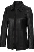 Women’s Black Leather Car Coat – Slim Fit Classic Style | Livra Jackets – Genuine Leather Jacket | Livra Jackets
