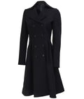 Women’s Black Long Trench Coat – Double Breasted Winter Overcoat | Livra Jackets – Genuine Leather Jacket | Livra Jackets