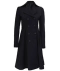 Women’s Black Long Trench Coat – Double Breasted Winter Overcoat | Livra Jackets – Genuine Leather Jacket | Livra Jackets