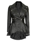 Women’s Black Peplum Leather Biker Jacket – Asymmetrical Slim Fit | Livra Jackets – Genuine Leather Jacket | Livra Jackets