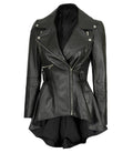 Women’s Black Peplum Leather Biker Jacket – Asymmetrical Slim Fit | Livra Jackets – Genuine Leather Jacket | Livra Jackets
