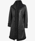 Women’s Black Shearling Leather Coat – Winter Long Warm Wear | Livra Jackets – Genuine Leather Jacket | Livra Jackets