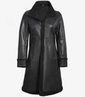 Women’s Black Shearling Leather Coat – Winter Long Warm Wear | Livra Jackets – Genuine Leather Jacket | Livra Jackets