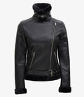 Women’s Black Shearling Leather Jacket – Classic Warm Biker Style | Livra Jackets – Genuine Leather Jacket | Livra Jackets