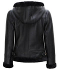 Women’s Black Shearling Leather Jacket with Hood – Winter Warmth | Livra Jackets – Genuine Leather Jacket | Livra Jackets
