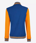 Women’s Blue & Yellow Varsity Jacket – Back View