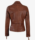 Women’s Brown Asymmetrical Biker Leather Jacket – Slim Fit Moto Style | Livra Jackets – Genuine Leather Jacket | Livra Jackets