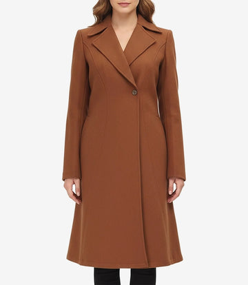 Women’s Camel Brown Wool Coat – Long Single - Breasted Winter Overcoat | Livra Jackets – Genuine Leather Jacket | Livra Jackets