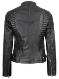 Women’s Dark Brown Biker Leather Jacket – Slim Fit Moto Style | Livra Jackets – Genuine Leather Jacket | Livra Jackets