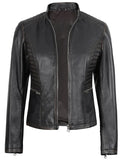Women’s Dark Brown Biker Leather Jacket – Slim Fit Moto Style | Livra Jackets – Genuine Leather Jacket | Livra Jackets