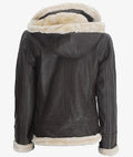 Women’s Dark Brown Shearling Leather Jacket with Hood – Winter Warm | Livra Jackets – Genuine Leather Jacket | Livra Jackets