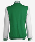Women’s Green & White Varsity Jacket – Back View