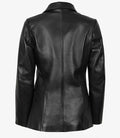 Women’s Two-Button Leather Blazer back side