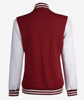 Women’s Maroon & White Varsity Jacket – Back View