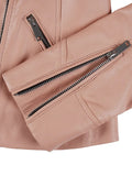 Women’s Pink Biker Jacket Sleeve with Zipper Detail