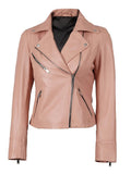 Women’s Pink Leather Biker Jacket – Slim Fit Moto Style | Livra Jackets – Genuine Leather Jacket | Livra Jackets