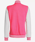 Women’s Pink & White Varsity Jacket – Back View