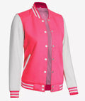 Women’s Pink Varsity Jacket – Side Angle