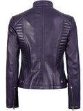 Women’s Purple Biker Leather Jacket – Slim Fit Moto Style | Livra Jackets – Genuine Leather Jacket | Livra Jackets