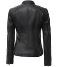 Women’s Real Leather Café Racer Jacket Back Design
