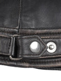 Close-up cuff detail Lupi Women’s Rub Off Brown Leather Jacket