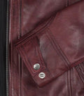 womens-stylish-maroon-biker-jacket-zipper button
